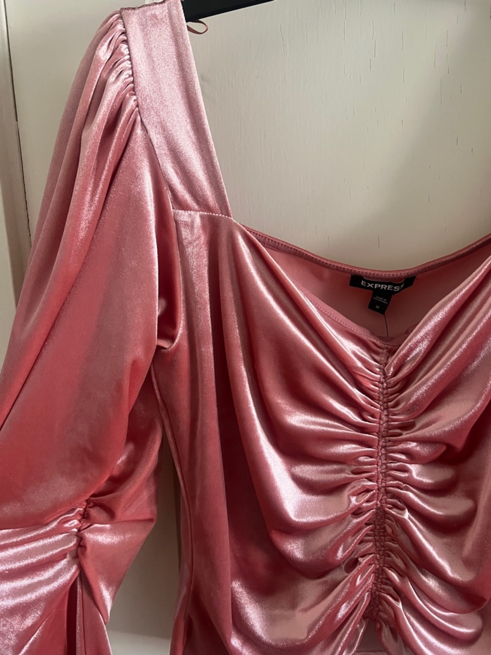 Velvet Rose Ruched Square-Neck Blouse - Picture 5 of 7
